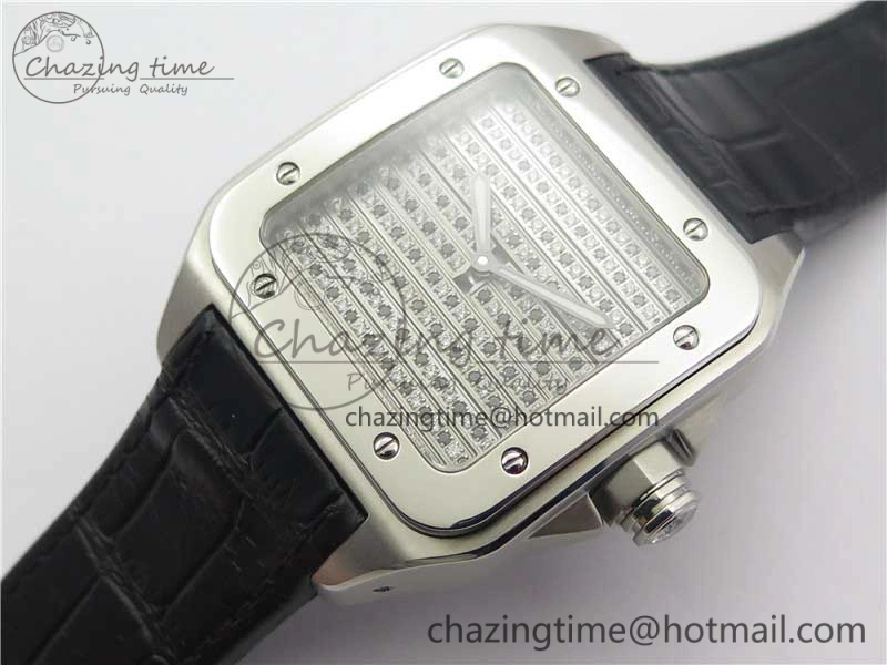 Santos WM505914 45mm SS WWF Maker 3 Dial with Display Caseback On Black Leather Strap A2824