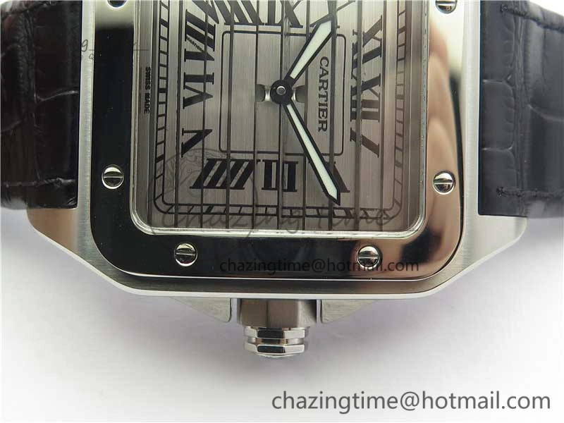 Santos WM505914 45mm SS WWF Maker 3 Dial with Display Caseback On Black Leather Strap A2824