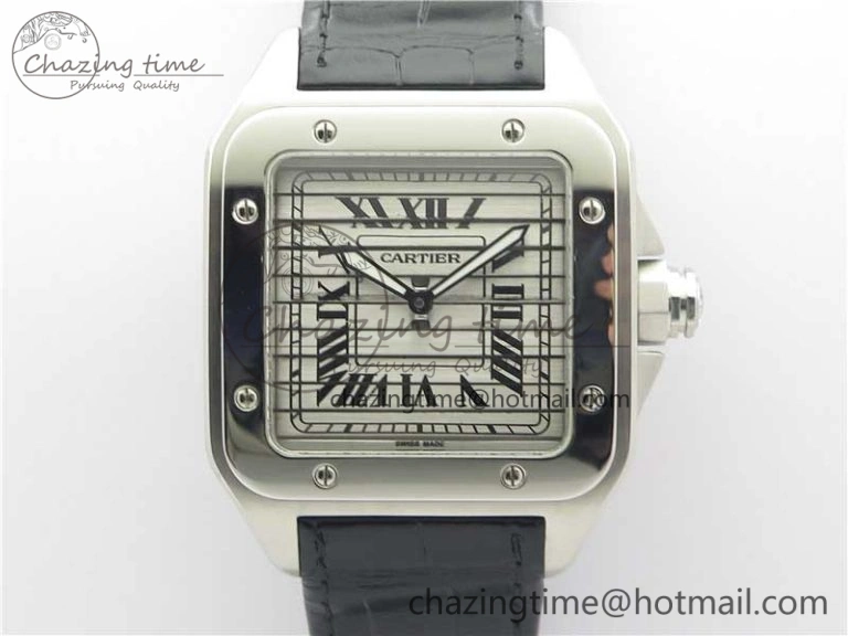 Santos WM505914 45mm SS WWF Maker 3 Dial with Display Caseback On Black Leather Strap A2824