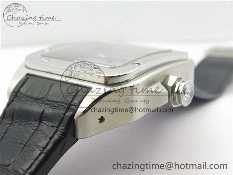 Santos WM505914 45mm SS WWF Maker 3 Dial with Display Caseback On Black Leather Strap A2824