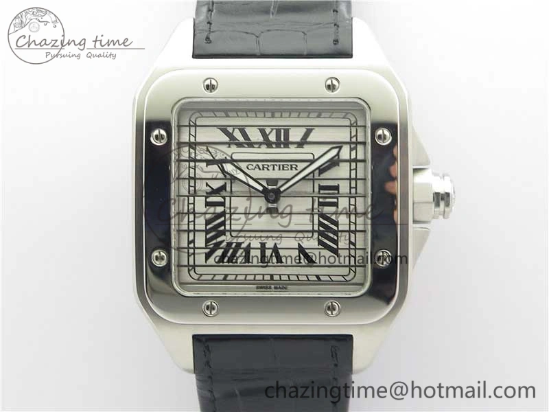 Santos WM505914 45mm SS WWF Maker 3 Dial with Display Caseback On Black Leather Strap A2824