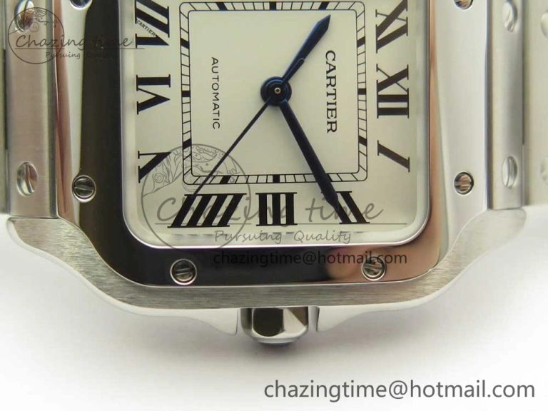 Santos de Cartier 35mm 2018 GF 1:1 Best Edition White Dial on SS SmartLinks Bracelet MIYOTA 9015 (Free Leather)