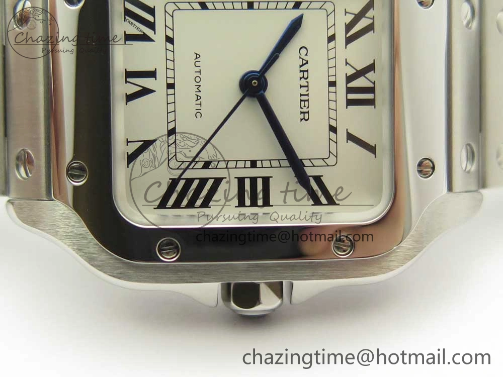 Santos de Cartier 35mm 2018 GF 1:1 Best Edition White Dial on SS SmartLinks Bracelet MIYOTA 9015 (Free Leather)