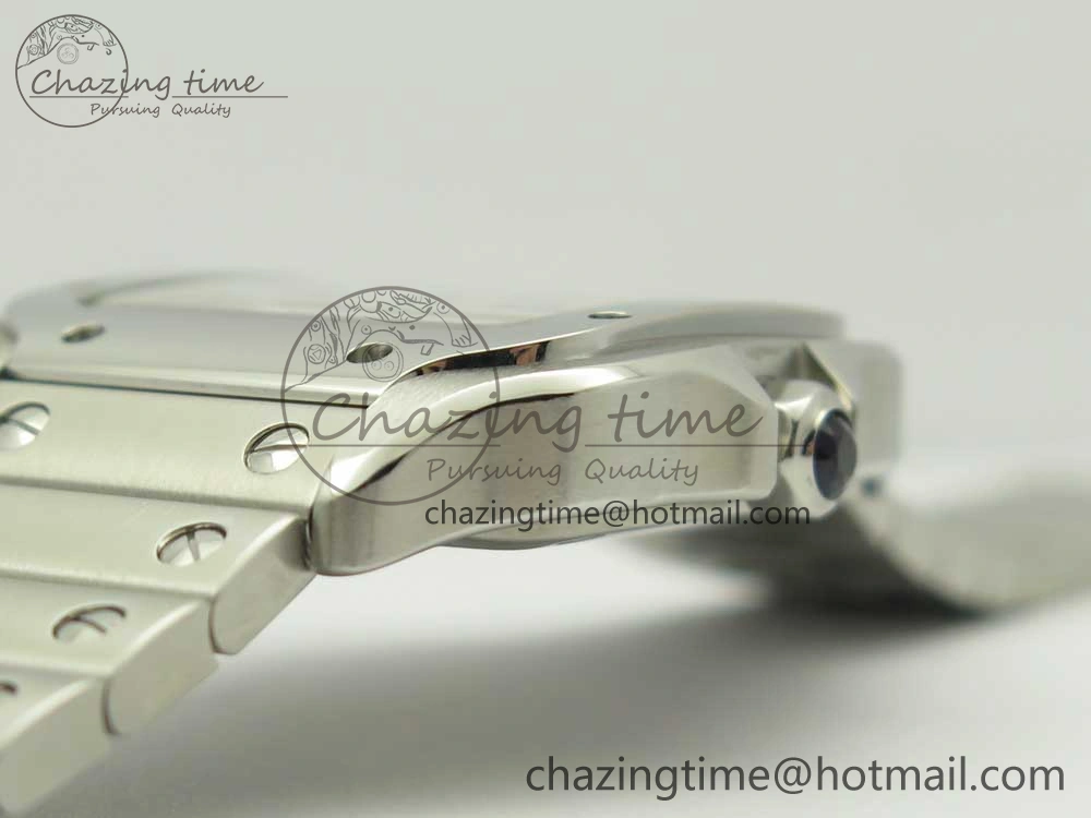 Santos de Cartier 35mm 2018 GF 1:1 Best Edition White Dial on SS SmartLinks Bracelet MIYOTA 9015 (Free Leather)