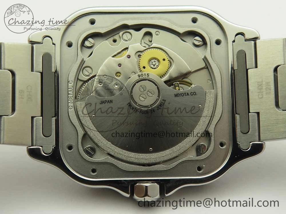 Santos de Cartier 35mm 2018 GF 1:1 Best Edition White Dial on SS SmartLinks Bracelet MIYOTA 9015 (Free Leather)