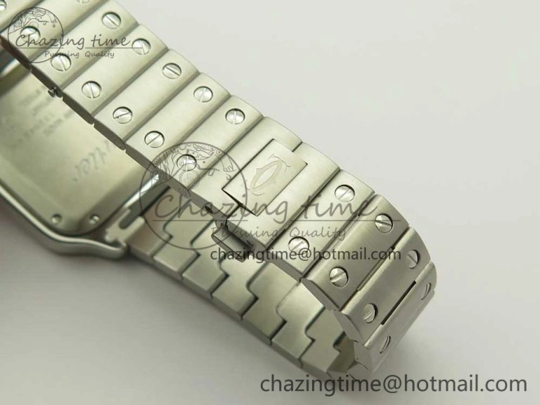 Santos de Cartier 35mm 2018 GF 1:1 Best Edition White Dial on SS SmartLinks Bracelet MIYOTA 9015 (Free Leather)