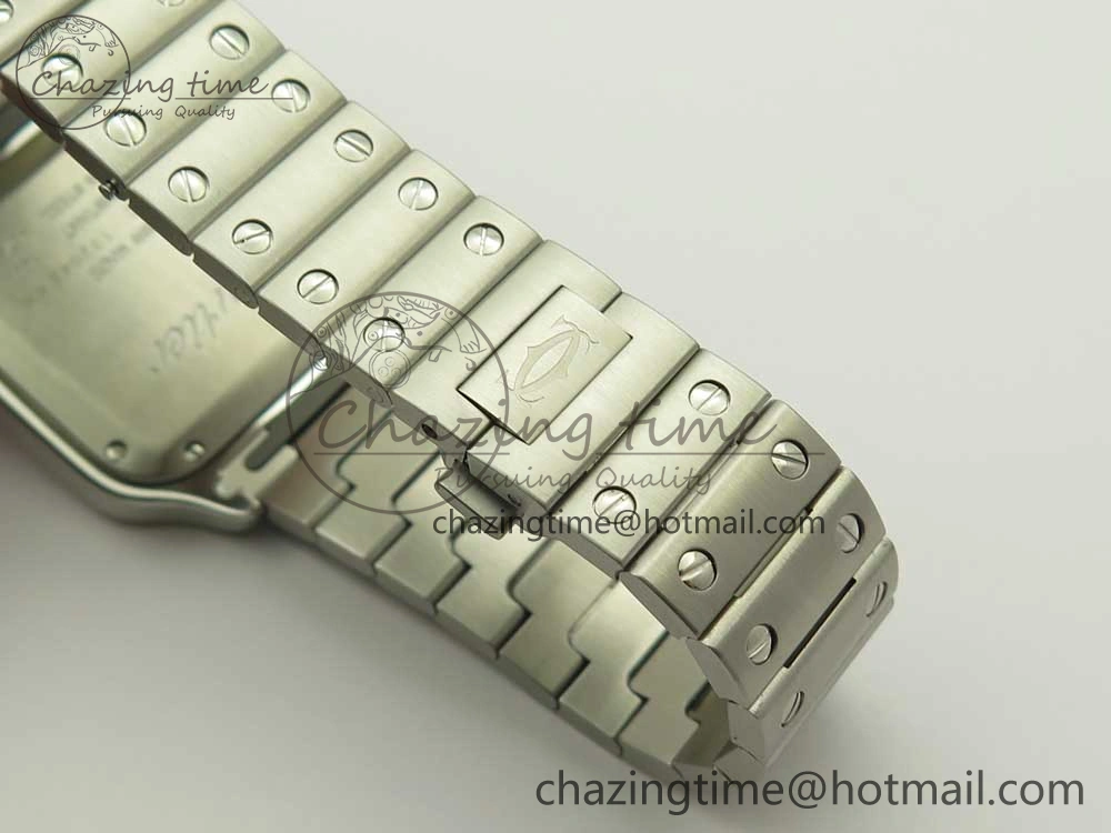 Santos de Cartier 35mm 2018 GF 1:1 Best Edition White Dial on SS SmartLinks Bracelet MIYOTA 9015 (Free Leather)