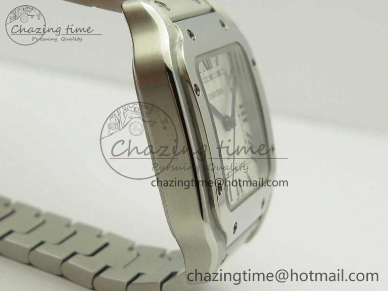 Santos de Cartier 35mm 2018 GF 1:1 Best Edition White Dial on SS SmartLinks Bracelet MIYOTA 9015 (Free Leather)