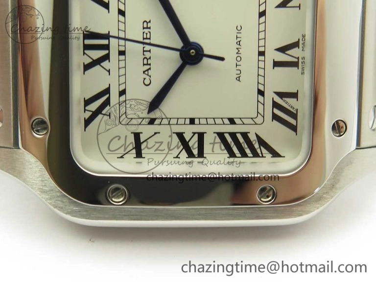 Santos de Cartier 35mm 2018 GF 1:1 Best Edition White Dial on SS SmartLinks Bracelet MIYOTA 9015 (Free Leather)