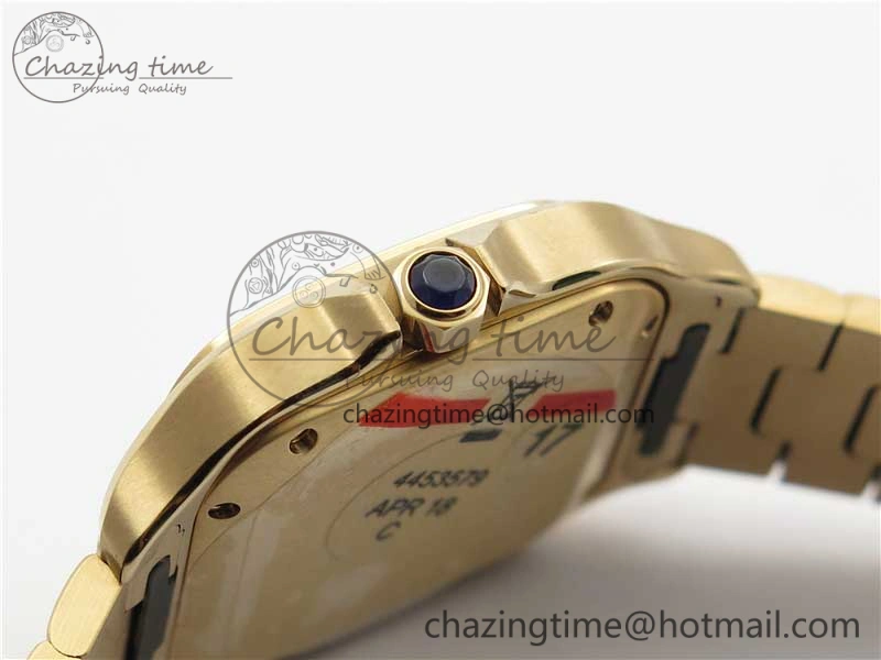 Santos de Cartier 35mm 2018 RG Diamonds Bezel RXW 1:1 Best Edition White Dial on SmartLinks RG Bracelet MIYOTA 9015