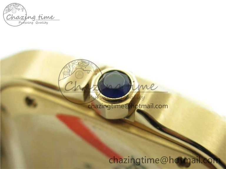 Santos de Cartier 35mm 2018 RG Diamonds Bezel RXW 1:1 Best Edition White Dial on SmartLinks RG Bracelet MIYOTA 9015