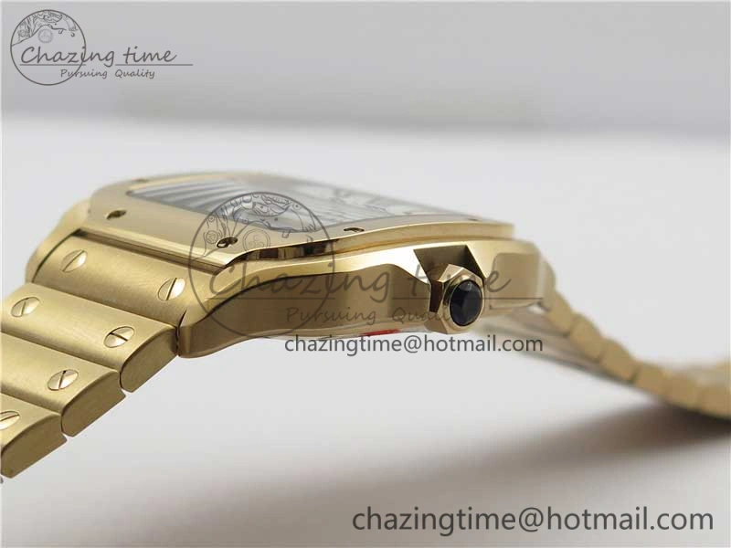 Santos de Cartier 35mm 2018 RG RXW 1:1 Best Edition White Dial on SmartLinks RG Bracelet MIYOTA 9015