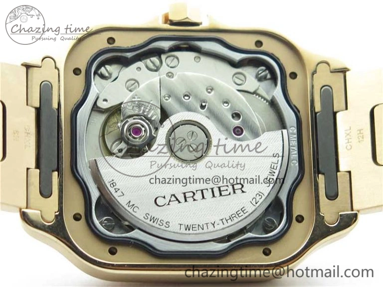 Santos de Cartier 35mm 2018 RG RXW 1:1 Best Edition White Dial on SmartLinks RG Bracelet MIYOTA 9015