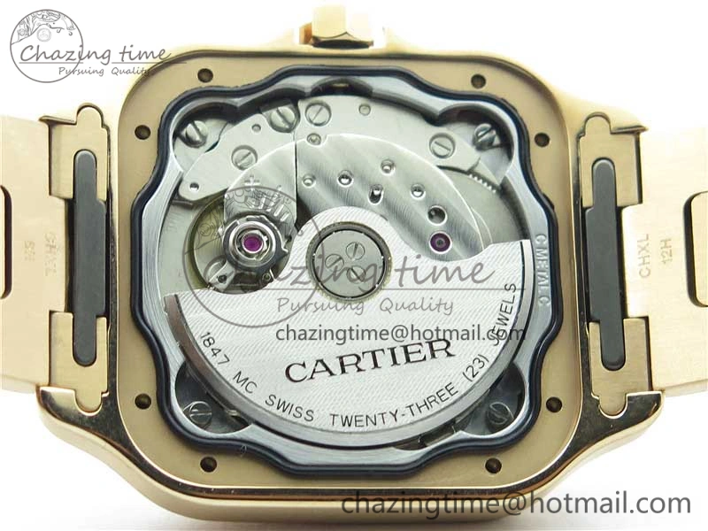 Santos de Cartier 35mm 2018 RG RXW 1:1 Best Edition White Dial on SmartLinks RG Bracelet MIYOTA 9015