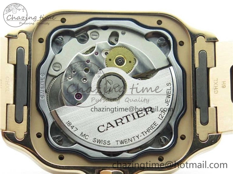 Santos de Cartier 35mm 2018 RG RXW 1:1 Best Edition White Dial on SmartLinks RG Bracelet MIYOTA 9015