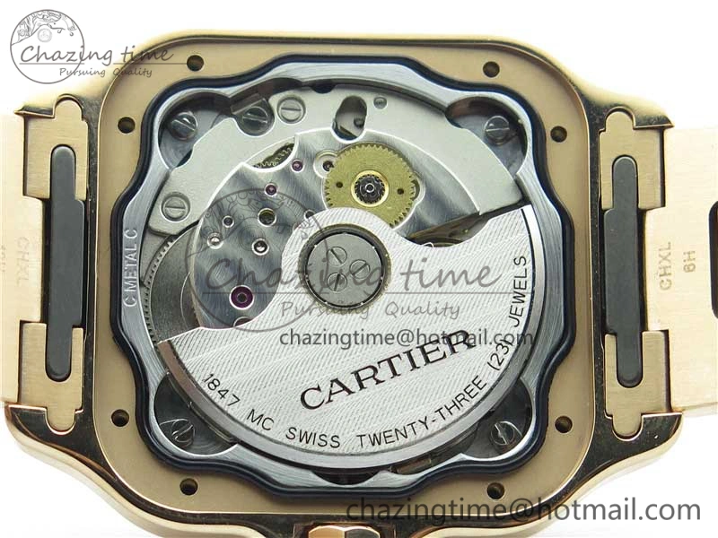 Santos de Cartier 35mm 2018 RG RXW 1:1 Best Edition White Dial on SmartLinks RG Bracelet MIYOTA 9015