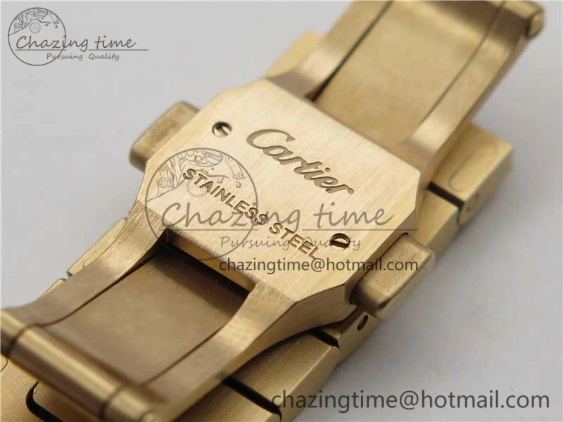 Santos de Cartier 35mm 2018 RG RXW 1:1 Best Edition White Dial on SmartLinks RG Bracelet MIYOTA 9015