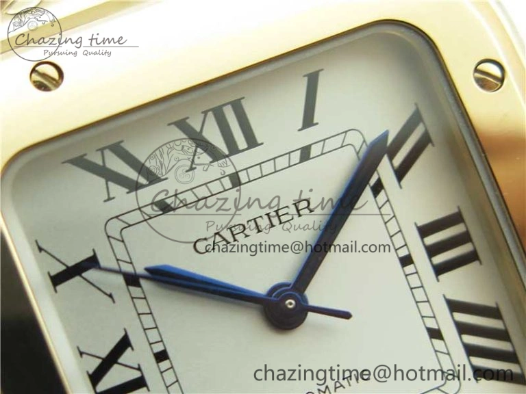 Santos de Cartier 35mm 2018 RG RXW 1:1 Best Edition White Dial on SmartLinks RG Bracelet MIYOTA 9015