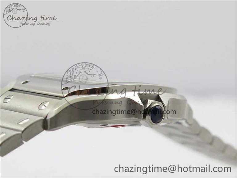 Santos de Cartier 35mm 2018 RXW 1:1 Best Edition White Dial on SS SmartLinks Bracelet MIYOTA 9015