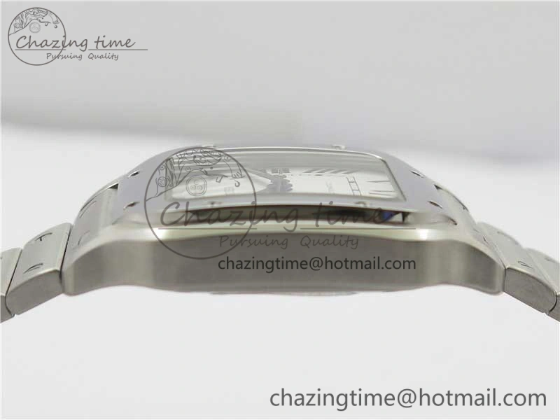 Santos de Cartier 35mm 2018 RXW 1:1 Best Edition White Dial on SS SmartLinks Bracelet MIYOTA 9015