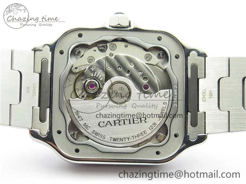 Santos de Cartier 35mm 2018 RXW 1:1 Best Edition White Dial on SS SmartLinks Bracelet MIYOTA 9015