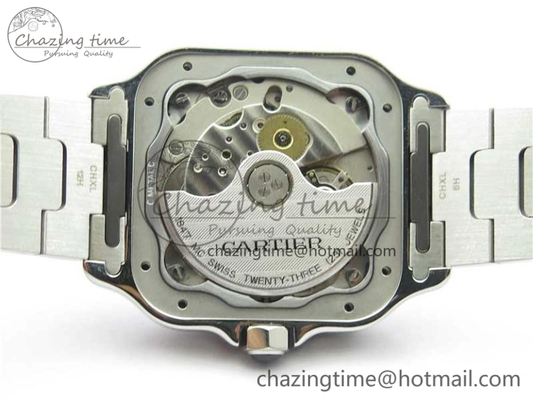 Santos de Cartier 35mm 2018 RXW 1:1 Best Edition White Dial on SS SmartLinks Bracelet MIYOTA 9015