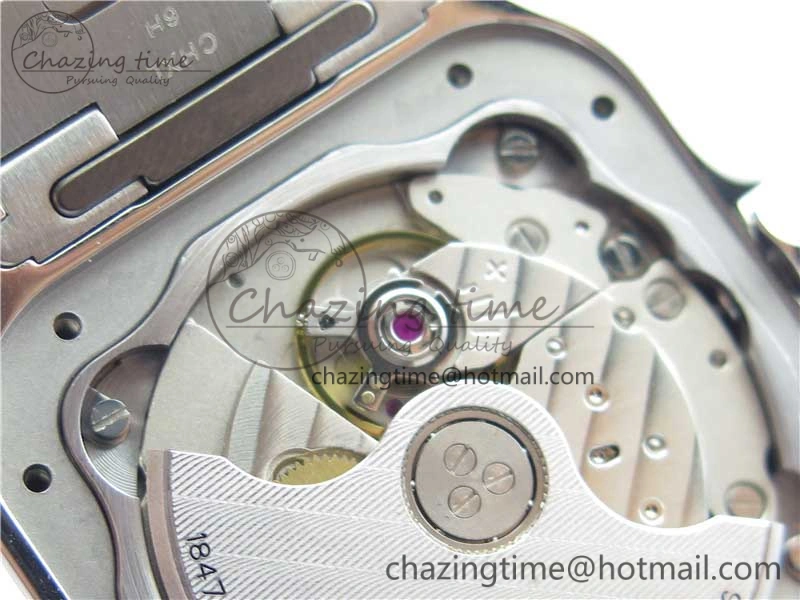 Santos de Cartier 35mm 2018 RXW 1:1 Best Edition White Dial on SS SmartLinks Bracelet MIYOTA 9015