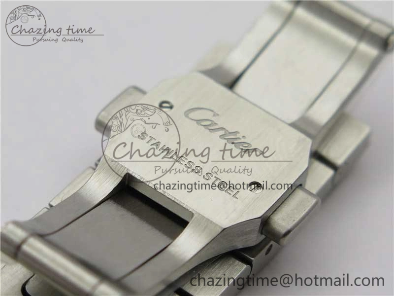 Santos de Cartier 35mm 2018 RXW 1:1 Best Edition White Dial on SS SmartLinks Bracelet MIYOTA 9015