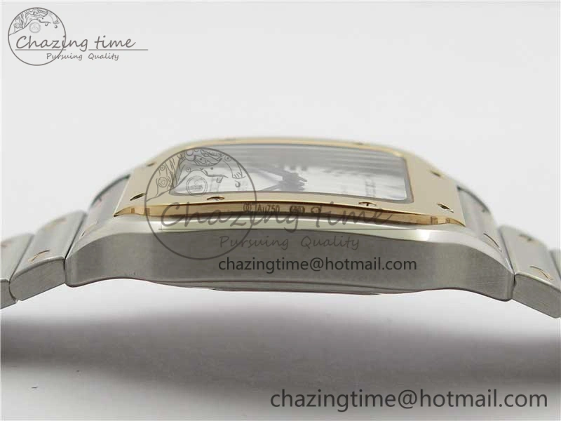 Santos de Cartier 35mm 2018 SS RG RXW 1:1 Best Edition White Dial on SS RG SmartLinks Bracelet MIYOTA 9015