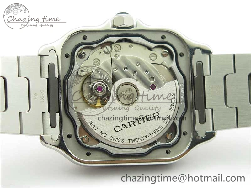 Santos de Cartier 35mm 2018 SS RG RXW 1:1 Best Edition White Dial on SS RG SmartLinks Bracelet MIYOTA 9015