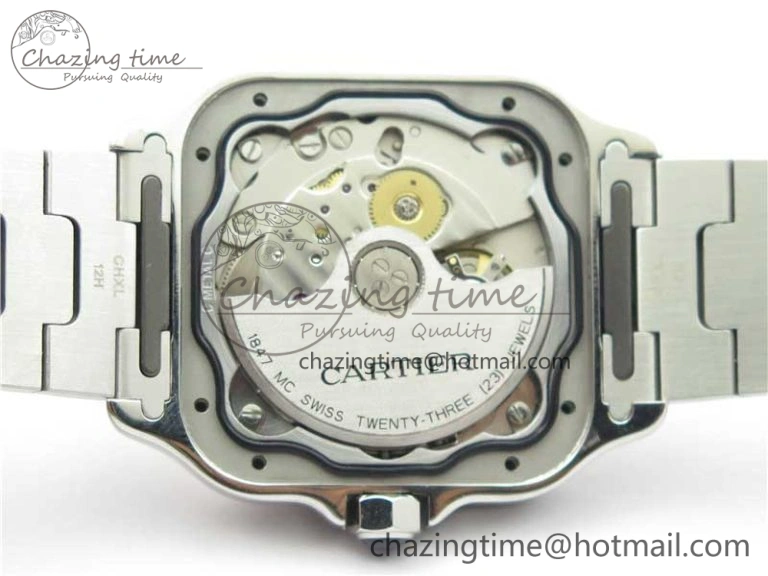 Santos de Cartier 35mm 2018 SS RG RXW 1:1 Best Edition White Dial on SS RG SmartLinks Bracelet MIYOTA 9015