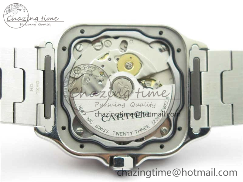 Santos de Cartier 35mm 2018 SS RG RXW 1:1 Best Edition White Dial on SS RG SmartLinks Bracelet MIYOTA 9015
