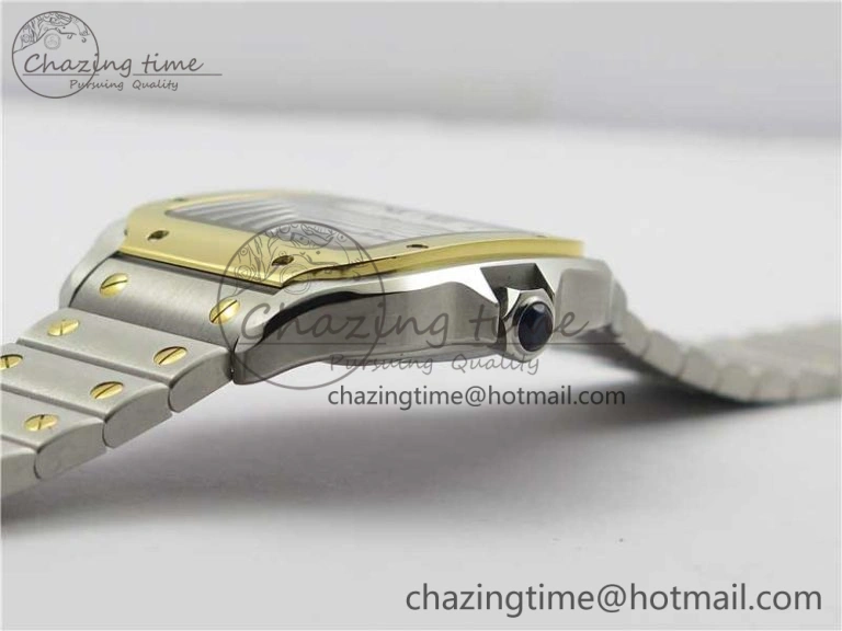 Santos de Cartier 35mm 2018 SS YG RXW 1:1 Best Edition White Dial on SS YG SmartLinks Bracelet MIYOTA 9015