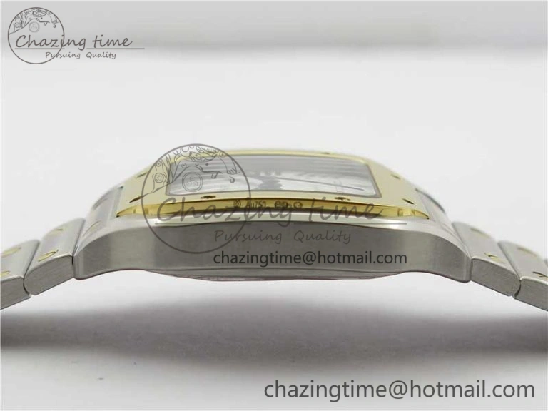 Santos de Cartier 35mm 2018 SS YG RXW 1:1 Best Edition White Dial on SS YG SmartLinks Bracelet MIYOTA 9015