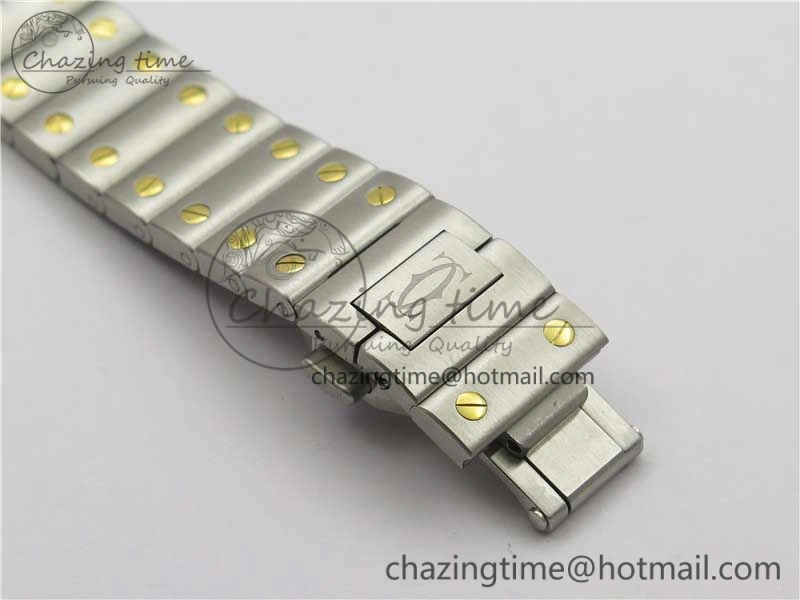Santos de Cartier 35mm 2018 SS YG RXW 1:1 Best Edition White Dial on SS YG SmartLinks Bracelet MIYOTA 9015