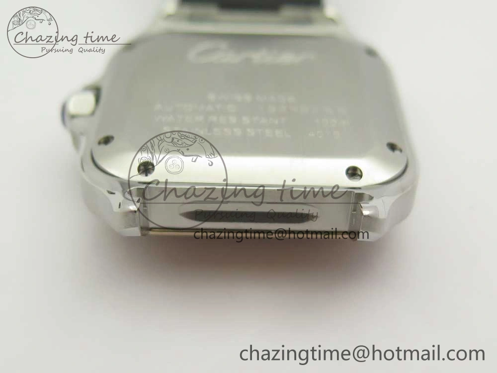 Santos de Cartier 35mm 2018 V6F 1:1 Best Edition White Dial RG Bezel on DeepBrown Leather Strap MIYOTA 9015