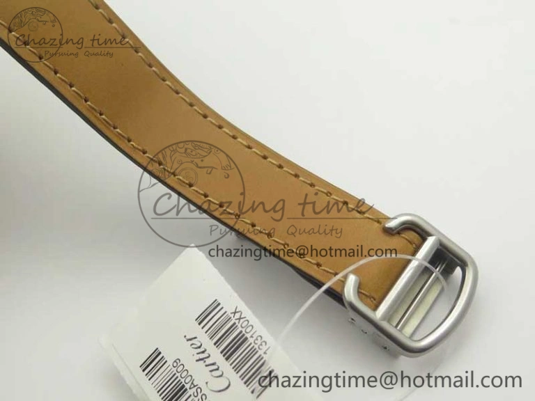 Santos de Cartier 35mm 2018 V6F 1:1 Best Edition White Dial on Brown Leather Strap MIYOTA 9015