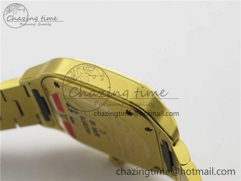 Santos de Cartier 35mm 2018 YG RXW 1:1 Best Edition White Dial on SmartLinks YG Bracelet MIYOTA 9015