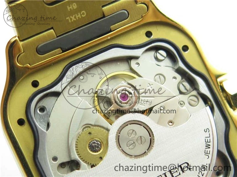 Santos de Cartier 35mm 2018 YG RXW 1:1 Best Edition White Dial on SmartLinks YG Bracelet MIYOTA 9015
