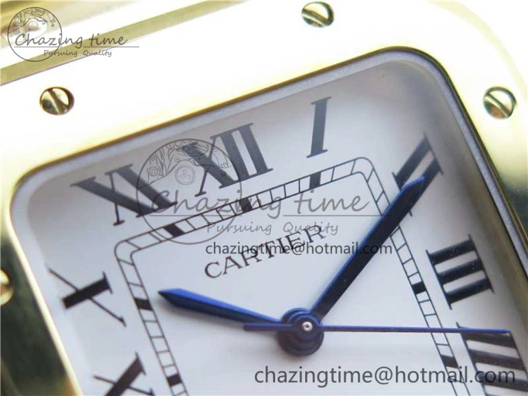 Santos de Cartier 35mm 2018 YG RXW 1:1 Best Edition White Dial on SmartLinks YG Bracelet MIYOTA 9015
