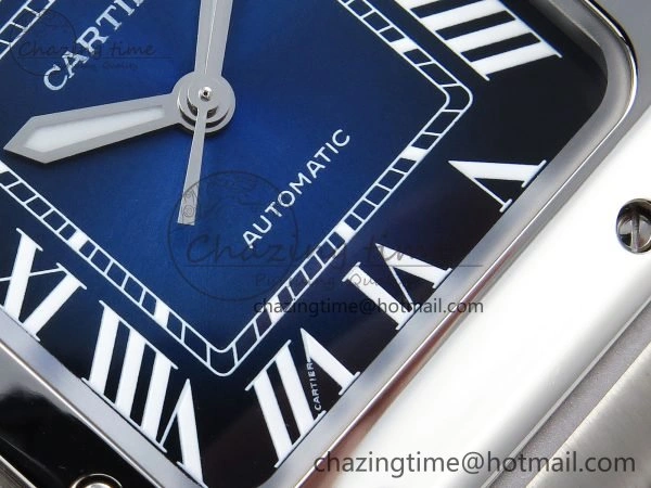 Santos de Cartier 35mm BVF 1:1 Best Edition Blue Dial on SS SmartLinks Bracelet MIYOTA 9015