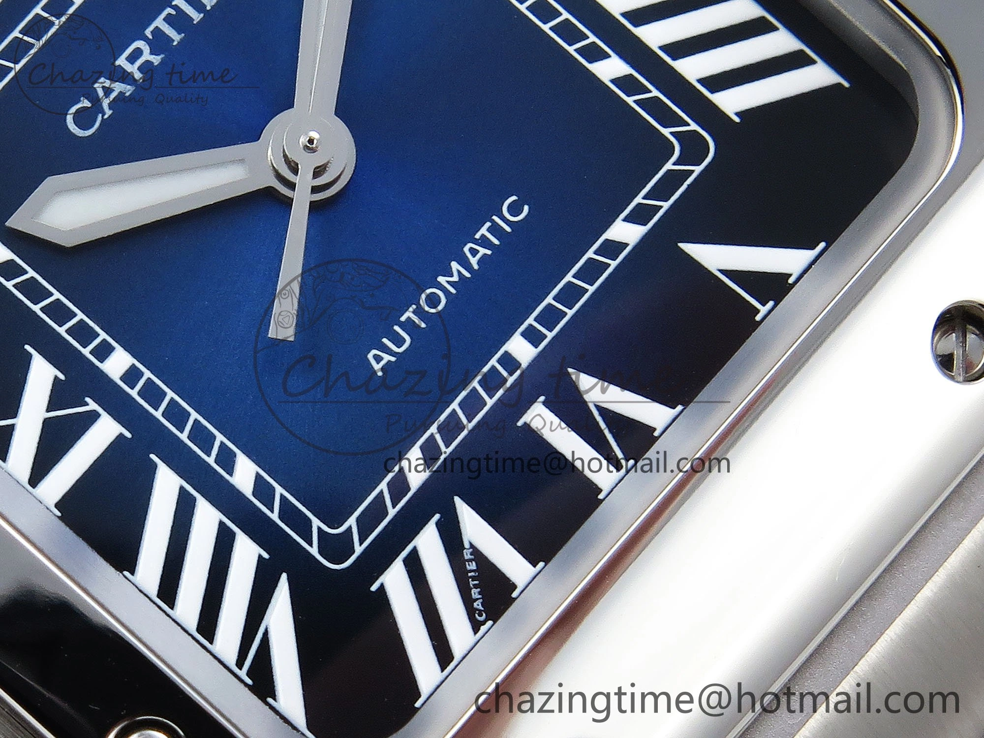 Santos de Cartier 35mm BVF 1:1 Best Edition Blue Dial on SS SmartLinks Bracelet MIYOTA 9015