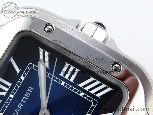 Santos de Cartier 35mm BVF 1:1 Best Edition Blue Dial on SS SmartLinks Bracelet MIYOTA 9015