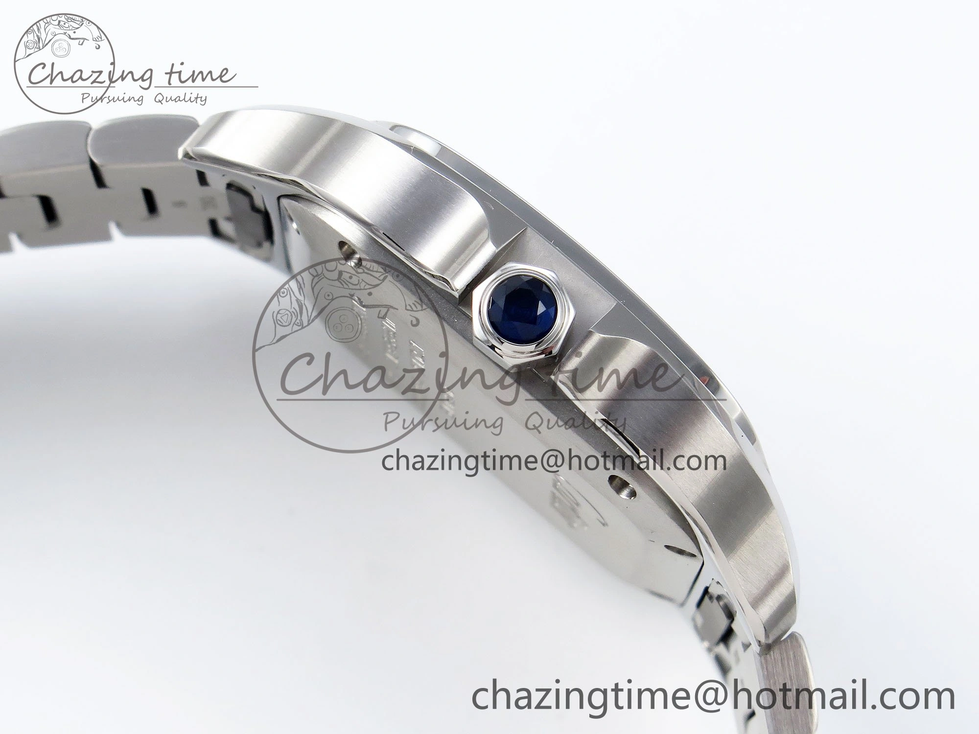Santos de Cartier 35mm BVF 1:1 Best Edition Blue Dial on SS SmartLinks Bracelet MIYOTA 9015