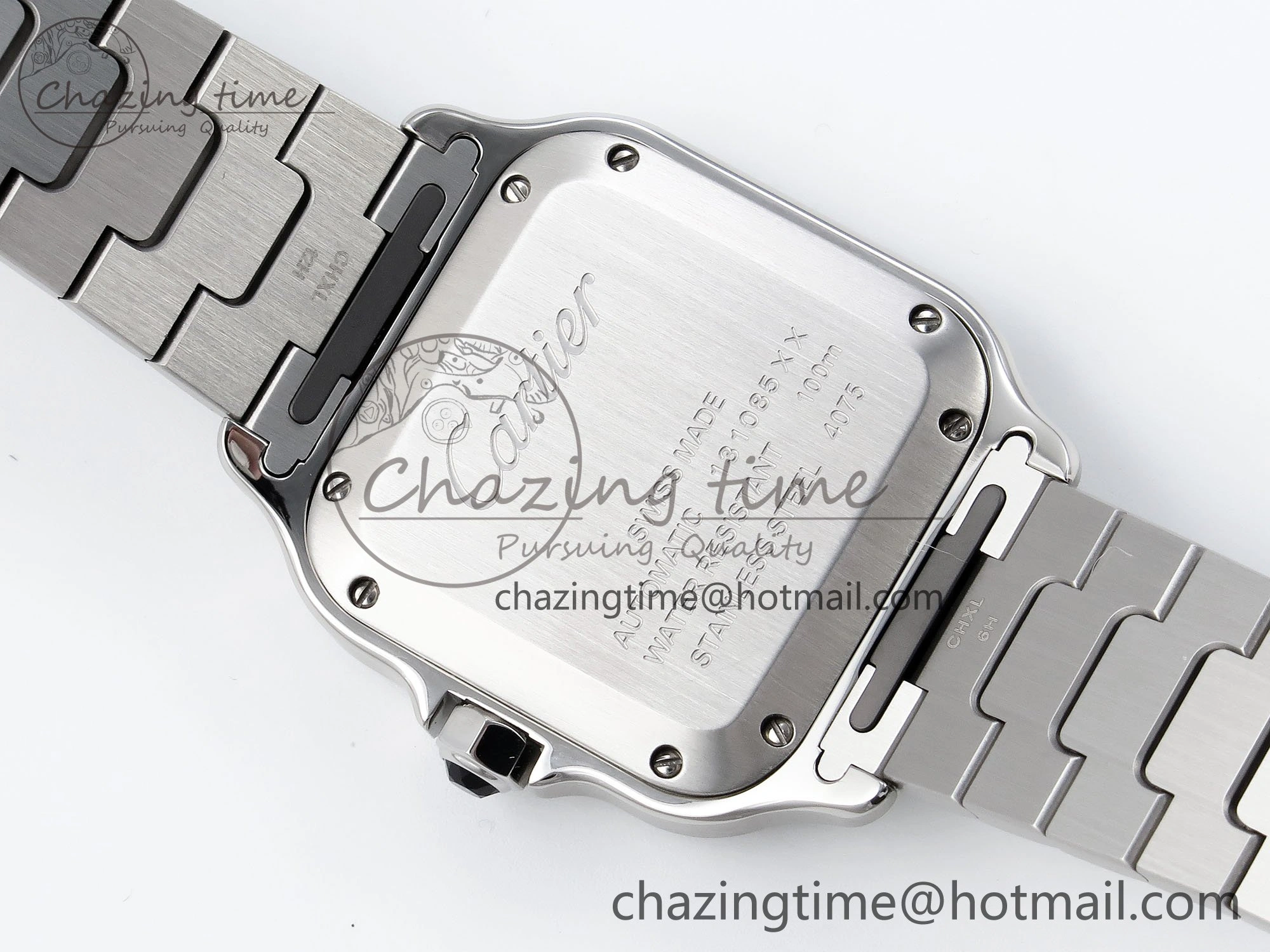 Santos de Cartier 35mm BVF 1:1 Best Edition Blue Dial on SS SmartLinks Bracelet MIYOTA 9015