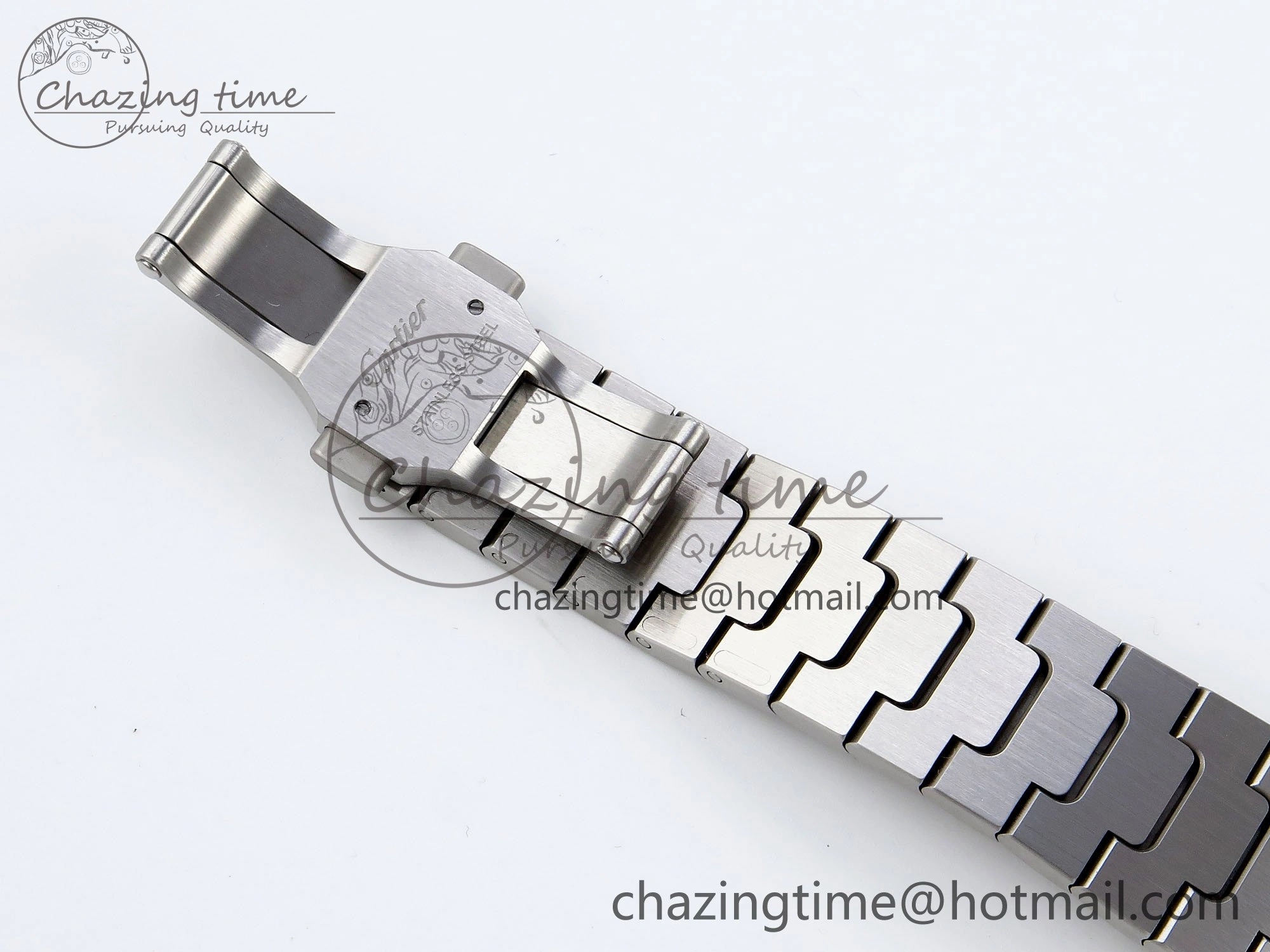 Santos de Cartier 35mm BVF 1:1 Best Edition Blue Dial on SS SmartLinks Bracelet MIYOTA 9015