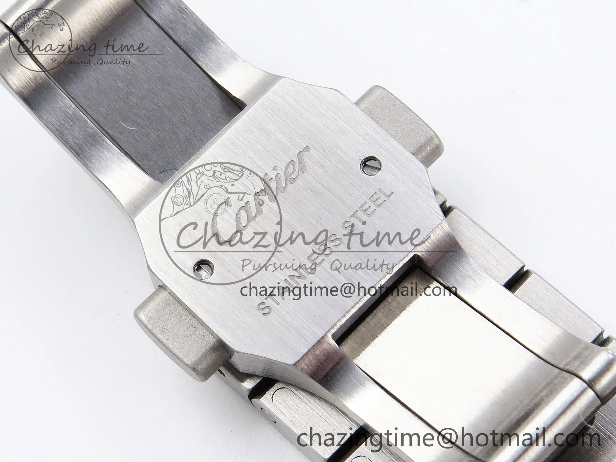 Santos de Cartier 35mm BVF 1:1 Best Edition Blue Dial on SS SmartLinks Bracelet MIYOTA 9015