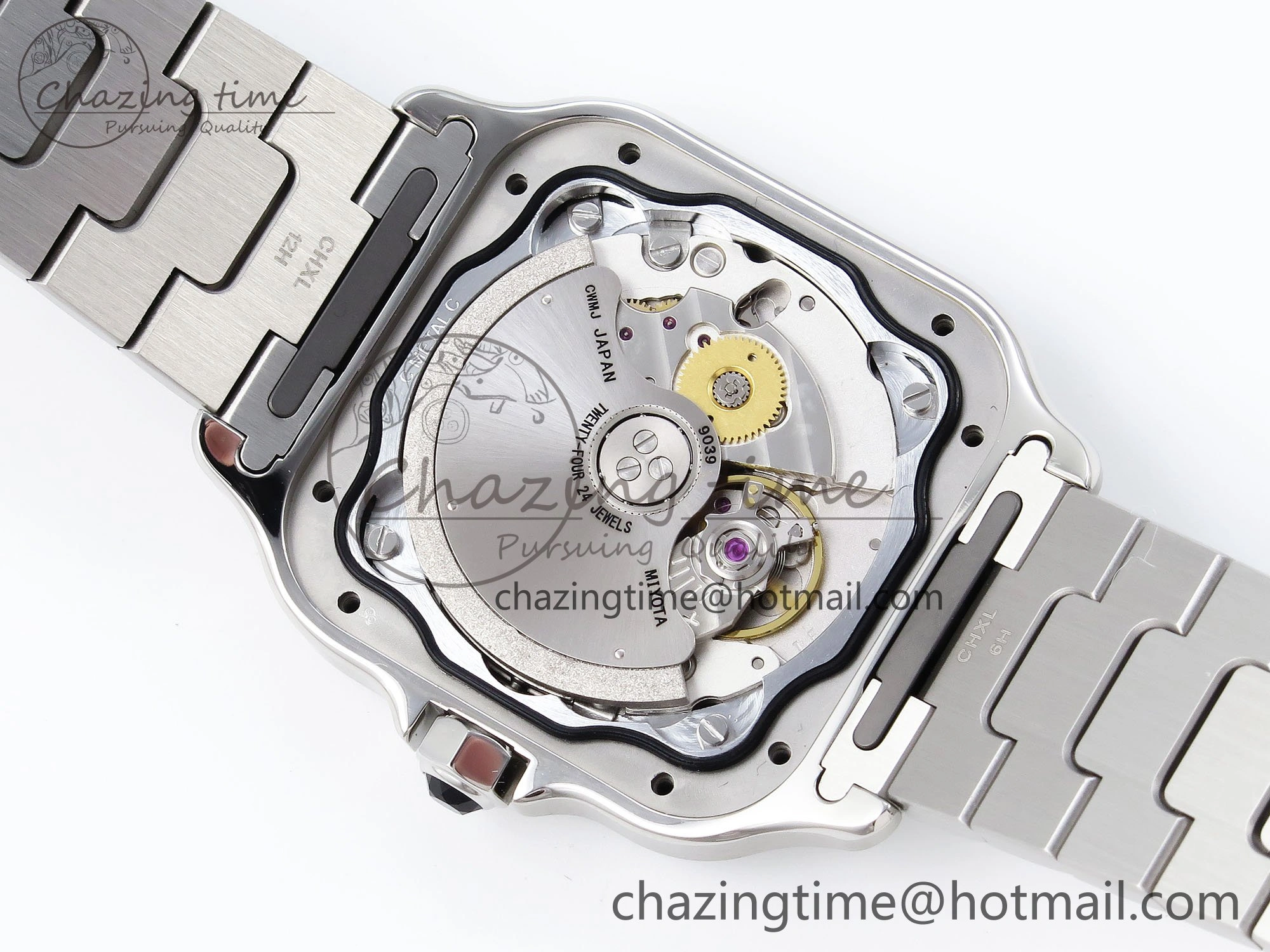 Santos de Cartier 35mm BVF 1:1 Best Edition Green Dial on SS SmartLinks Bracelet MIYOTA 9015