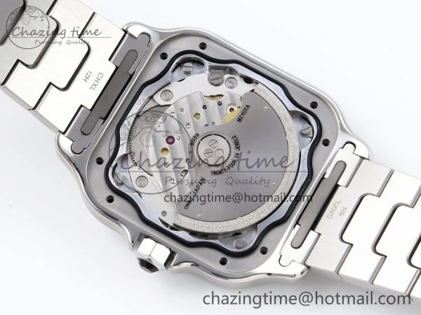 Santos de Cartier 35mm BVF 1:1 Best Edition Green Dial on SS SmartLinks Bracelet MIYOTA 9015