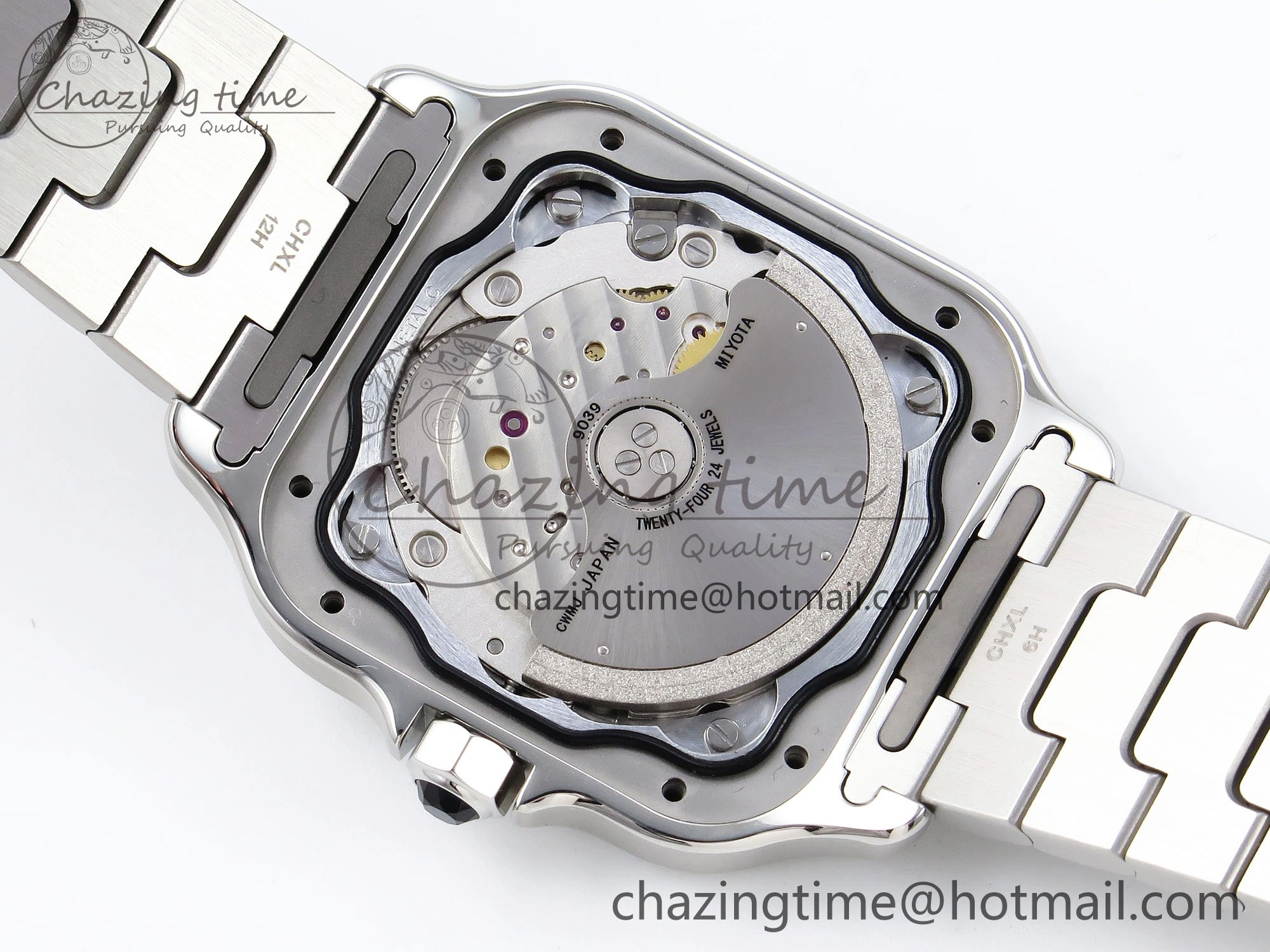 Santos de Cartier 35mm BVF 1:1 Best Edition Green Dial on SS SmartLinks Bracelet MIYOTA 9015